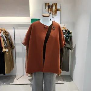 아이잗바바 울캐시 블렌드 하프 슬리브 코트 카멜 BRAA0CT301