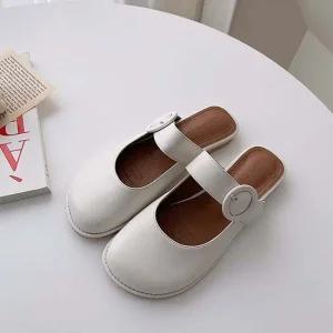 인기상품 여성 메리제인 뮬 슬리퍼 둥근코 버클 스트랩 단화 [WFJIUZU_251115]