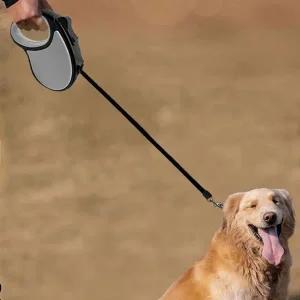 [골드스마일]강아지 원터치 브레이크 자동 리드줄 그레이 3m 1P 산책줄