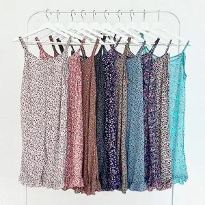 [하프클럽/]아이스 홈웨어 끈나시 원피스 프릴 나시 잠옷