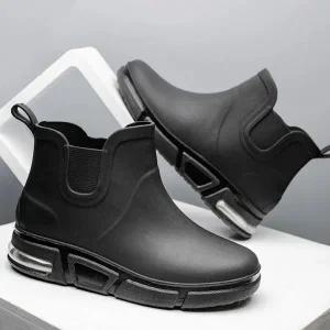 남자 심플 스포티 에어솔 미들 레인부츠 장화