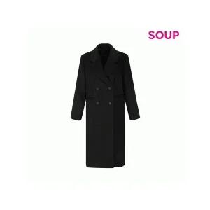 [하프클럽/]SOUP 헤링본 테일러드 더블 코트 SBBHC34