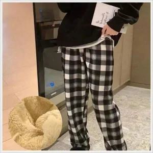 [하프클럽/셀러허브_여성트랜드패션]Rly 남성체크바지 도톰기모바지 따뜻한