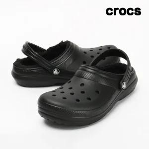 키즈 클래식 라인드클로그 K 털슬리퍼 블랙 207010-060