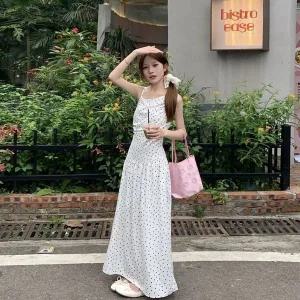 [하프클럽/]여자 폴카 도트 롱 나시 민소매 원피스 JSW-OPS-SP0000CRS-흰색