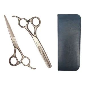 [콩심팥심]MOMO 컬러 미용 강아지용 가위 숱가위세트 (로즈골드) (케이스포함)