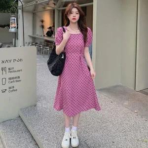 [하프클럽/]여자 롱 반팔 스퀘어 도트 원피스 JSW1-OPS-SP0000CDE