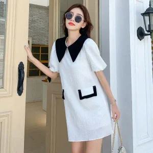 [하프클럽/]여자 배색 빅카라 트윗 미니 원피스 JSW1-OPS-SP0000BVV