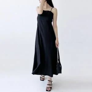 [하프클럽/]여자 백트임 크로스 홀터 나시 롱원피스 DJW-OPS-SGSSDR200-블랙