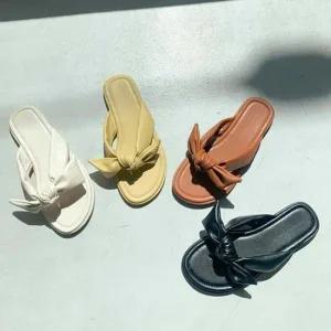 인기상품 바캉스 여름 휴가 리본 플랫 단화 슬리퍼 코디 여성 [WFJIXM0_251115]