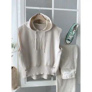 [하프클럽/샵앤]여성 레이어드 간절기 캐주얼 후드 니트 조끼 DGB-WVS-4198-베