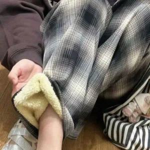 [하프클럽/셀러허브_여성트랜드패션]Rly 양털 남성체크바지 기모체크바지