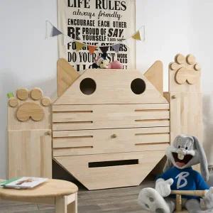 야옹이2030 소나무원목 와이드 서랍옷장