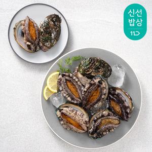 [품질보장] 완도 활 전복 중소 1kg 16-18미 + 손질칼 회 찜 버터 구이