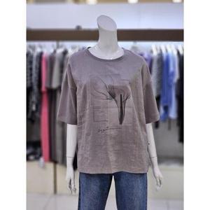 [트리아나]소고 트리아나 세이브존07 여성 린넨 플라워 포인트 라운드넥 티셔츠 AJ2TA16 (S10742907)