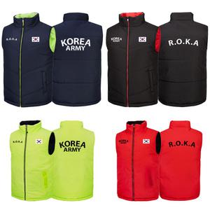 ROKA 로카 대한민국 군인 커스텀 양면 패딩조끼 23-24 리버시블 팀조끼 단체복 키즈 성인