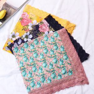 국산 꽃무늬 예쁜 앞치마 스카프 쁘띠스카프 미니스카프 레이스 꽃손수건