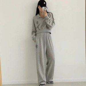 [기타]쿨샵 여성 와이드팬츠 크롭티셔츠 트레이닝 셋업세트 (WFGRGFW)