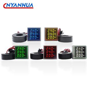호환 LED 스퀘어 디지털 디스플레이 전압 전류 주파수 미니 볼트 앰프 패널 미터 AC50-500 100A 99HZ 3 in