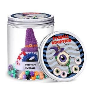 선칼라, 마녀 모자와 함께 크로셰 볼 채택 할로윈 긍정 선물 파티 용품 수제 뜨개질 인형 부 바스켓 가을 테마 장식 파티용