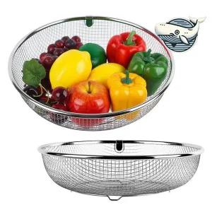 스텐레스 메쉬 과일 바구니 대형 식탁용 수납 야채 세척
