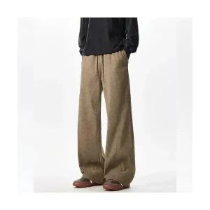 남자 면 바지 가을 선별 스트레이트 언밸런스 트임 다크 저지 캐주얼 BE3