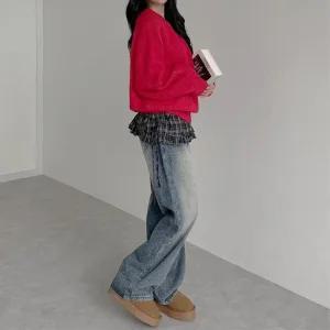 리앤 체크 프릴 미니 랩 레이어드 스커트