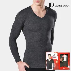 제임스딘 히트엔진 발열 라이오셀  브이넥 남성 내복 상의