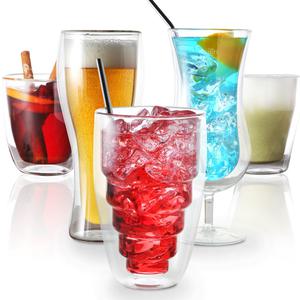 까사무띠 더블월 이중 내열유리컵 머그 찻잔 커피잔 글래스웨어 18타입