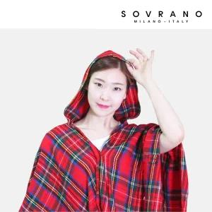 [대구백화점] [소브라노]1+1 크리스마스 체크 후드 망토 숄(BJ-048)
