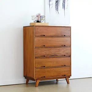 클레이 원목 광폭 5단 서랍장 900 속깊은 수납장