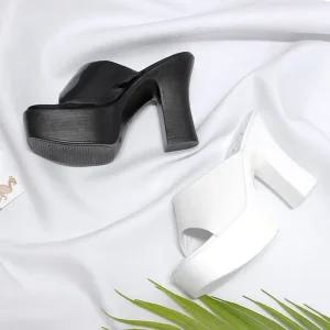 에나멜힐 여성 웨딩 슈즈 파티 구두 가보시힐 통굽 슬리퍼 편안한 신발