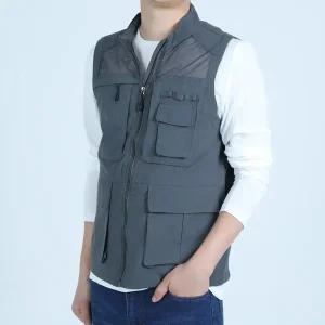 봄 여름 남성여름조끼 작업복 배달 망사 조끼 포켓 쿨 단체 택배 춘추복 상의 주머니 많은 빅사이즈