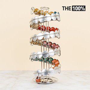 네스프레소 캡슐 보관함 호환용 미끄럼틀 회전형 60구 홀더 거치대 디스펜서