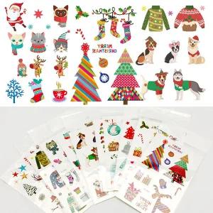 (10장세트)KC인증 EC크리스마스 어린이 타투스티커 마스크 판박이