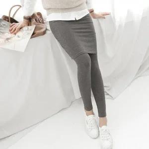 [하프클럽/퍼스트클로]여성 빅사이즈 면스판 코튼 5부 밴딩 치마레깅스_2428