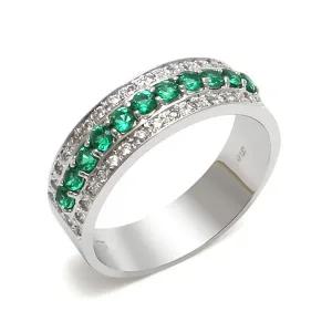 [비앤비골드] 14K/18K 반지 유니크 에메랄드 화이트골드 여성반지 NAR8059