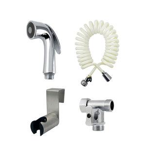 국산 크롬 욕실스프레이건 코일호스 3M세트-걸이형 변기샤워기 청소건 베란다 샤워 화장실 미니건