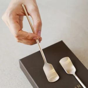 방짜유기 체리 사각 티스푼 2P