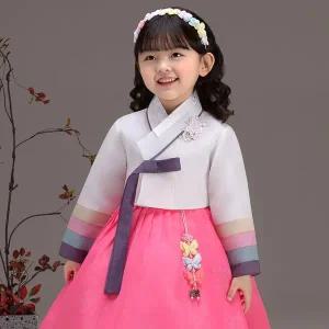 [보리보리/더예한복]QT827-비단색동 여아 아동한복