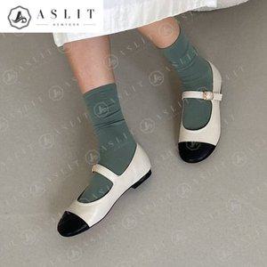 [기타][애슬릿] 라운드 투톤 여성 메리제인 구두 플랫 슈즈