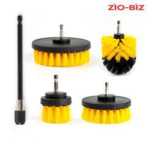 [지오비즈]전동드릴 청소솔 4종+연장어댑터 세트/전동청소솔 전동브러쉬 주방 욕실 바닥 타일 자동차 세...