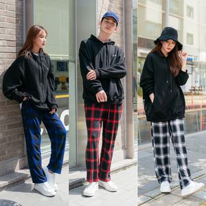 그래픽체크 피치기모 커플 바지 남녀공용 일자핏 파자마