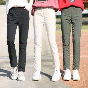 동대문스타일 가볍고 보온성 좋은 패딩누빔 일자핏 밴딩팬츠 여성 겨울바지 SW무지패딩 HKP7