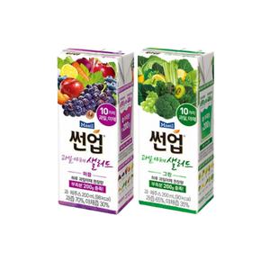 썬업 과일야채샐러드 200ml 퍼플24팩+그린24팩 무료배송