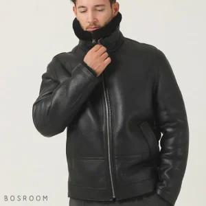 [BOSROOM]이더슨 양가죽 메리노무스탕자켓 블랙