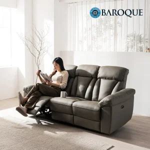 루벤스 홈바형 전동 가죽 리클라이너 소파 3인용_착불배송