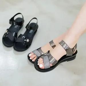 여성샌들 통굽 쿠션 키높이 웨지힐 스트랩 여름 샌들 발편한 신발 터치