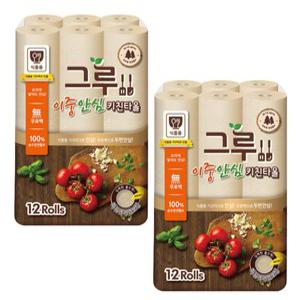 삼정 그루 이중 안심 키친타올 120매 12롤 2팩