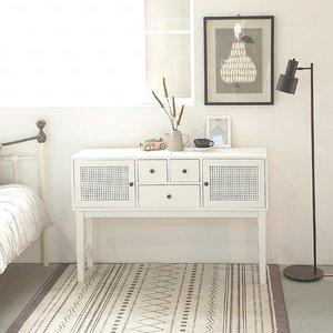 [디자이너스룸]빈티지 원목 라탄 콘솔 2colors